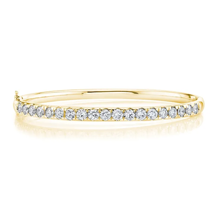 PreStyled Sets 14K Yellow Gold Diamond Clasped Bangle Meierotto Jewelers