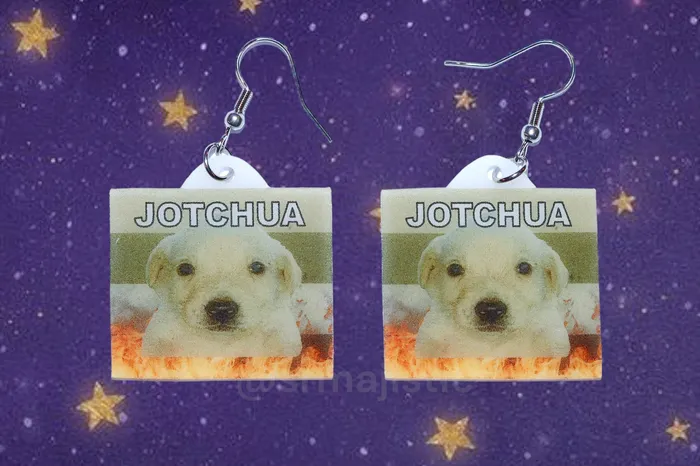 READY TO SHIP Jotchua Flag with Flames Funny Handmade Earrings Sam Makes Things Earrings READY TO SHIP Jotchua Flag with Flames Funny Handmade Earrings Sam Makes Things Earrings