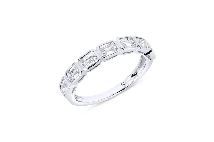 Rings CJ Charles Jewelers White Gold Emerald Cut Diamond Band