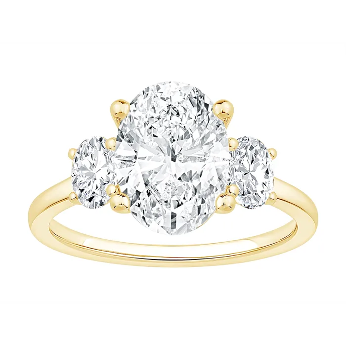 Rings Engagement Collections 14K Yellow Gold Diamond Threestone Semimount Ring with Oval Sides Rings Engagement Collections 14K Yellow Gold Diamond Threestone Semimount Ring with Oval Sides