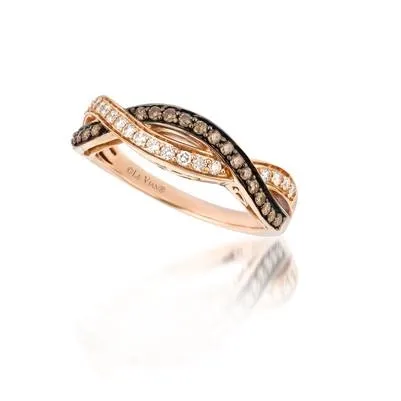 Rings Le Vian Le Vian 14K Strawberry Gold Infinity Chocolate and Vanilla Diamond Ring Rings Le Vian Le Vian 14K Strawberry Gold Infinity Chocolate and Vanilla Diamond Ring