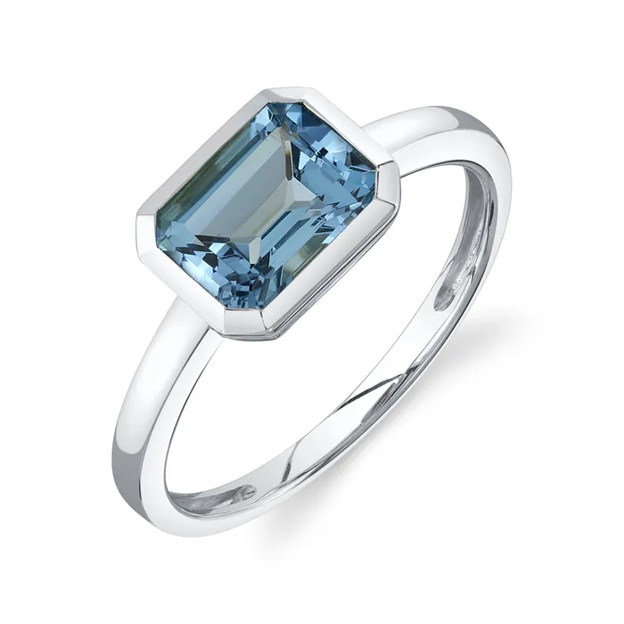 Rings Meierotto Jewelers 14K White Gold Blue Topaz Ring