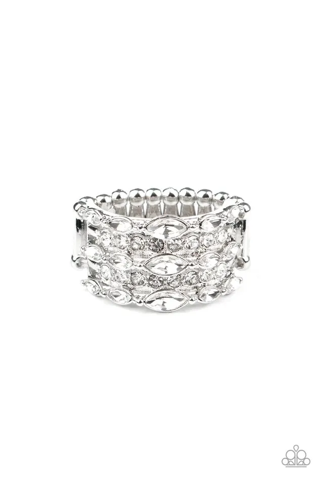 Rings Paparazzi Jewelry Paparazzi Ring Diva Diadem White Rings Paparazzi Jewelry Paparazzi Ring Diva Diadem White