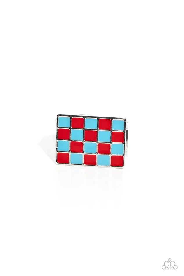 Rings Paparazzi Ring Checkerboard Craze Red Paparazzi Jewelry Rings Paparazzi Ring Checkerboard Craze Red Paparazzi Jewelry