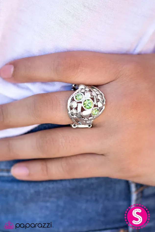 Rings Paparazzi Ring Woman On A Mission Green Paparazzi Jewelry
