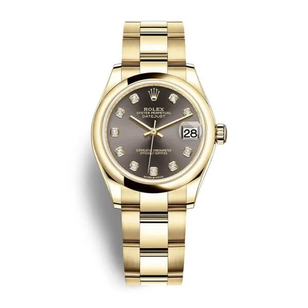 Rolex Datejust 31mm Ref 2782480035 Grey Dial 18K Yellow Gold Oyster Bracelet Womens Watch Rolex Bracelets Rolex Datejust 31mm Ref 2782480035 Grey Dial 18K Yellow Gold Oyster Bracelet Womens Watch Rolex Bracelets