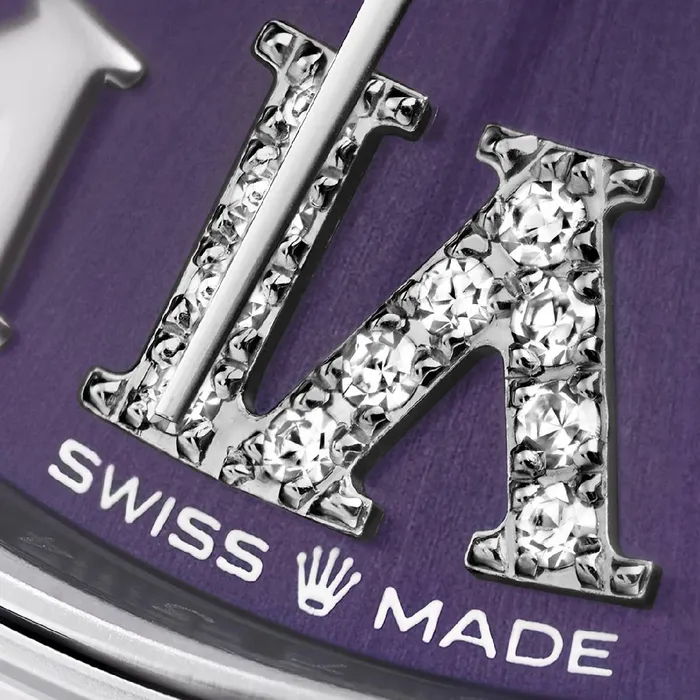 Rolex Datejust 31mm Stainless steel bracelet Aubergine dial Diamond bezel Ladies Watch 278384rbr0029 Rolex Bracelets