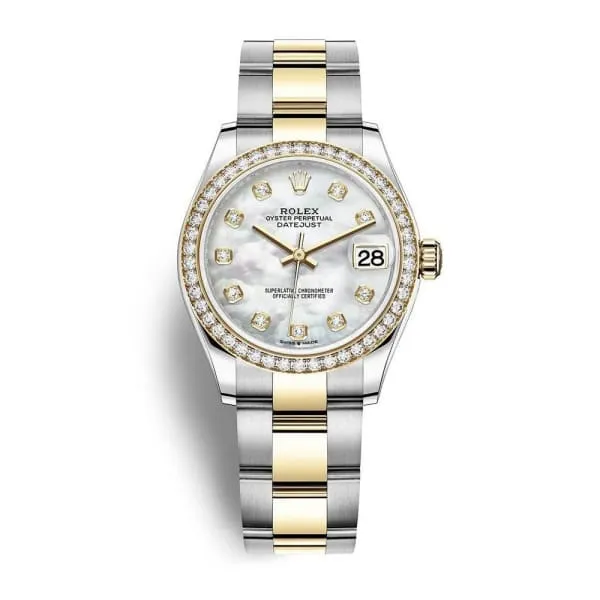 Rolex Rolex Datejust 31mm Ref 278383rbr0027 White Mother of Pearl Diamond Dial Diamond Bezel Two Tone Stainless Steel 18K Yellow Gold Oyster Bracelet Womens Watch Bracelets Rolex Rolex Datejust 31mm Ref 278383rbr0027 White Mother of Pearl Diamond Dial Diamond Bezel Two Tone Stainless Steel 18K Yellow Gold Oyster Bracelet Womens Watch Bracelets