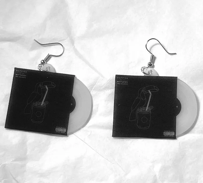 Sam Makes Things Earrings Catfish and the Bottlmen Collection of Vinyl Albums Handmade Earrings