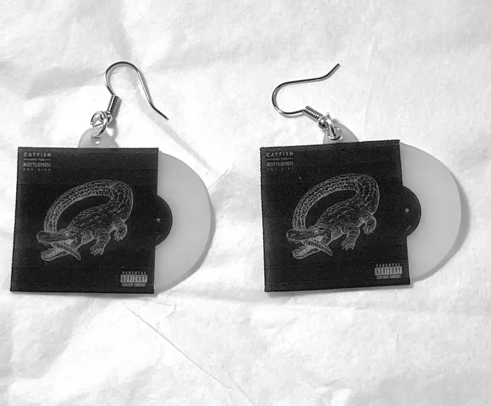 Sam Makes Things Earrings Catfish and the Bottlmen Collection of Vinyl Albums Handmade Earrings