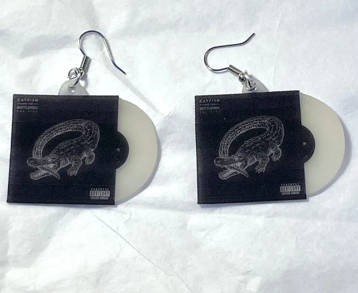 Sam Makes Things Earrings Catfish and the Bottlmen Collection of Vinyl Albums Handmade Earrings
