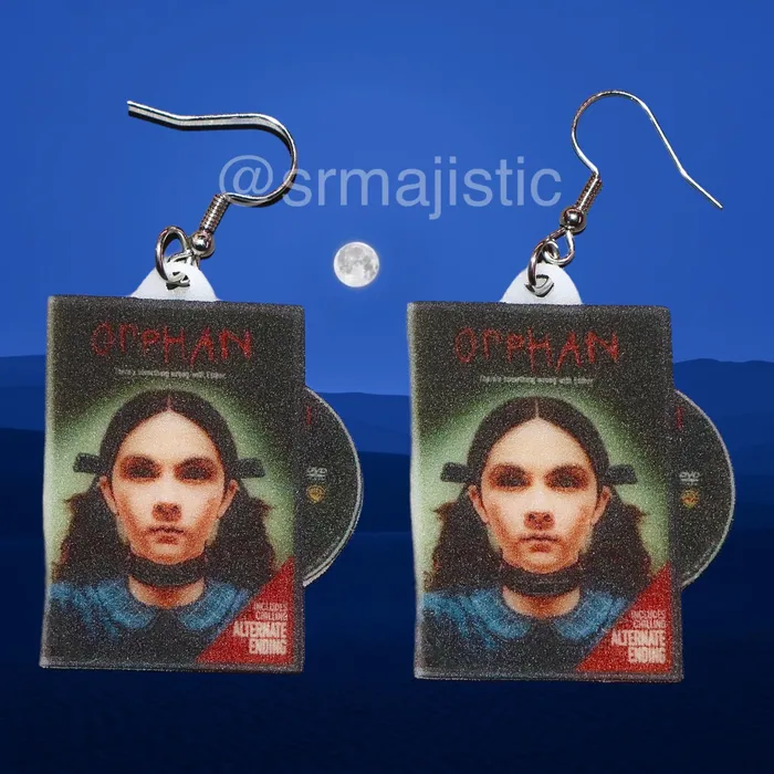 Sam Makes Things Earrings READY TO SHIP Orphan 2009 DVD 2D detailed Handmade Earrings Sam Makes Things Earrings READY TO SHIP Orphan 2009 DVD 2D detailed Handmade Earrings