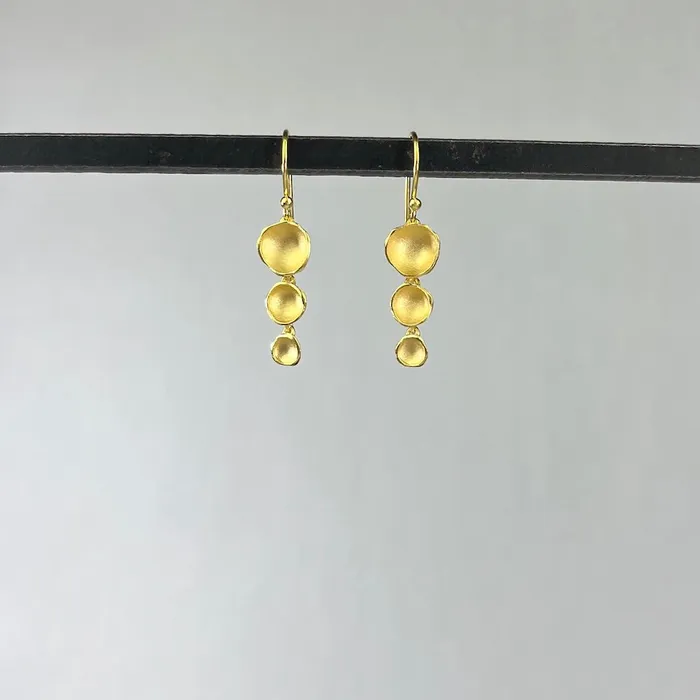Sarah Richardson Jewelry Triple Pod Drop Earrings in Gold Vermeil Earrings