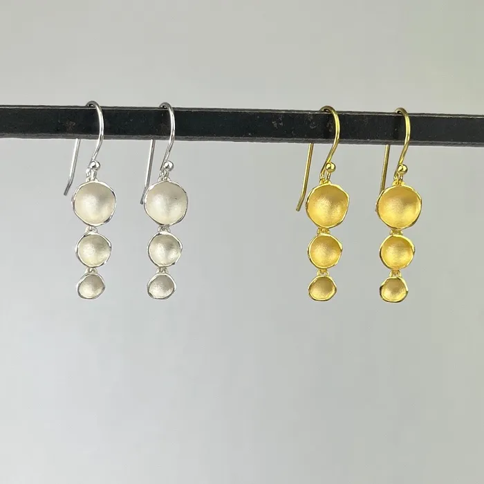 Sarah Richardson Jewelry Triple Pod Drop Earrings in Gold Vermeil Earrings