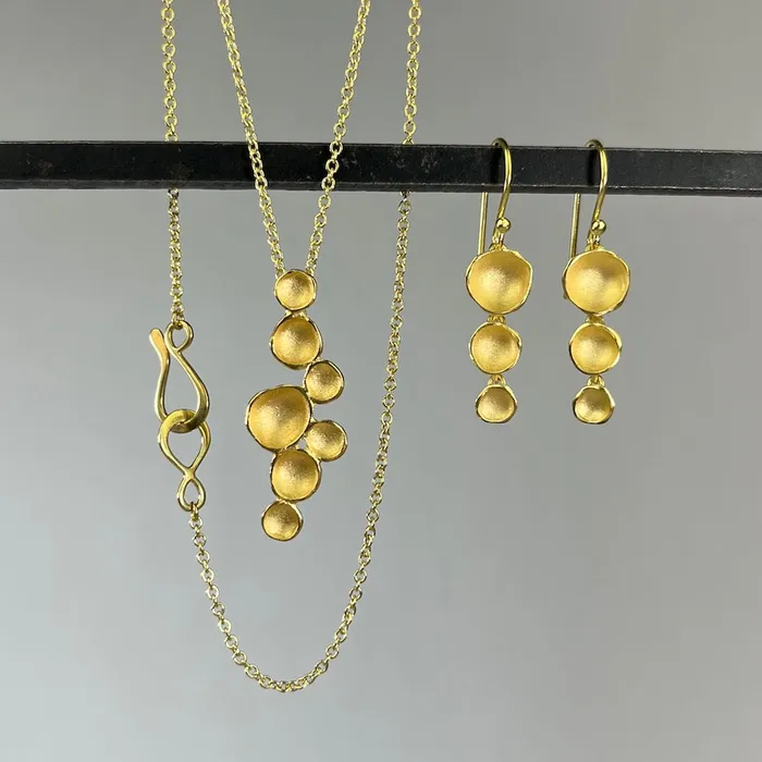 Sarah Richardson Jewelry Triple Pod Drop Earrings in Gold Vermeil Earrings
