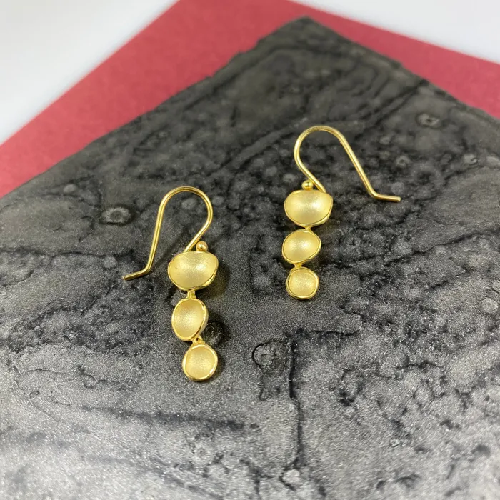 Sarah Richardson Jewelry Triple Pod Drop Earrings in Gold Vermeil Earrings