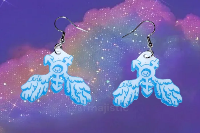 Trans Angel Symbol Earrings collaboration with cursedluver Sam Makes Things Earrings Trans Angel Symbol Earrings collaboration with cursedluver Sam Makes Things Earrings