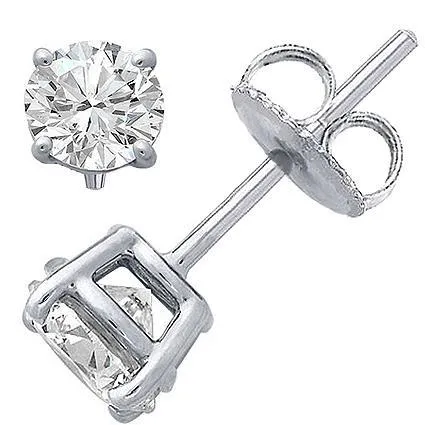15 Ct Prong Set Round Natural Earth Mined Diamond Stud Earring 14K White Gold GB Earrings 15 Ct Prong Set Round Natural Earth Mined Diamond Stud Earring 14K White Gold GB Earrings