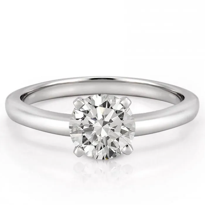 1 Carat Solitaire Round Cut Real Natural Earth Mined Diamond Wedding Ring White Gold 14K GB Rings 1 Carat Solitaire Round Cut Real Natural Earth Mined Diamond Wedding Ring White Gold 14K GB Rings