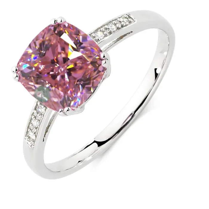 225 Carats Pink Sapphire And Natural Earth Mined Diamond Ring White Gold 14K GB Rings 225 Carats Pink Sapphire And Natural Earth Mined Diamond Ring White Gold 14K GB Rings