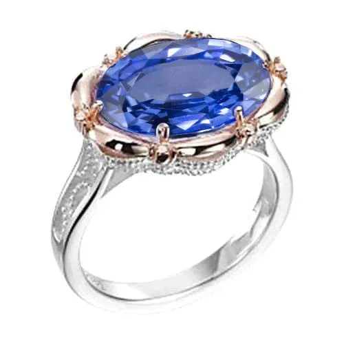 7 Carat Two Tone Sapphire Ring GB Rings