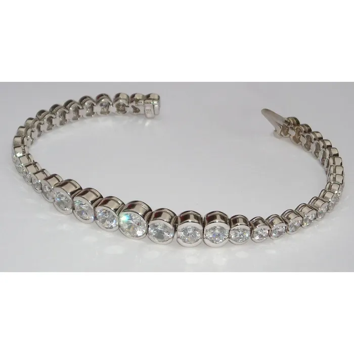 8 Ct Round Natural Earth Mined Diamond Graduated Tennis Bracelet WG 14K GB Bracelets 8 Ct Round Natural Earth Mined Diamond Graduated Tennis Bracelet WG 14K GB Bracelets