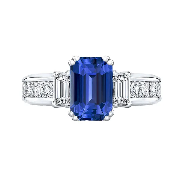 Blue Sapphire 3 Stone Emerald Cut Ring Princess Natural Earth Mined Diamonds 4 Carats HarryChadEntcom Rings Blue Sapphire 3 Stone Emerald Cut Ring Princess Natural Earth Mined Diamonds 4 Carats HarryChadEntcom Rings
