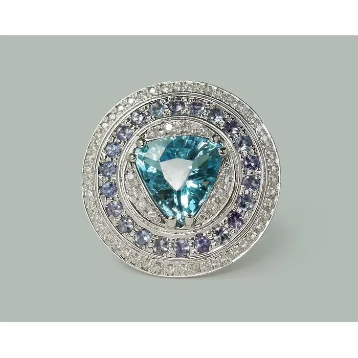 Blue Topaz Statement Piece Cocktail Ring GB Rings
