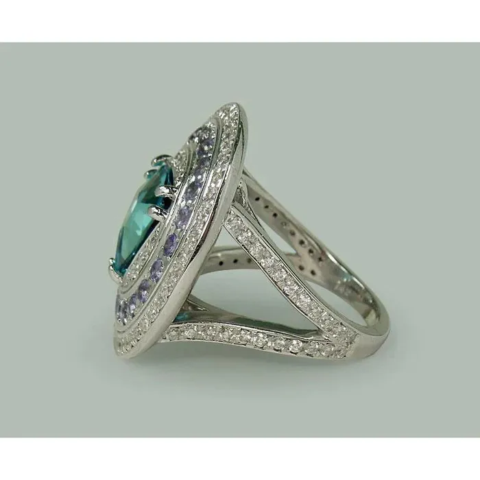 Blue Topaz Statement Piece Cocktail Ring GB Rings