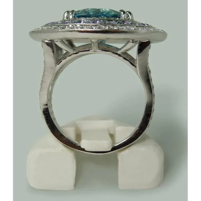 Blue Topaz Statement Piece Cocktail Ring GB Rings
