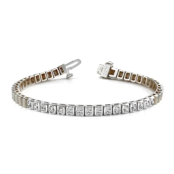 Bracelets GB 1 Carat Natural Earth Mined Diamond Tennis Bracelet
