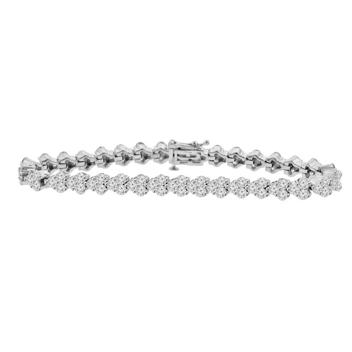 Bracelets GB 735 Carats Sparkling Natural Earth Mined Diamond Women Tennis Bracelet White Gold 14K Bracelets GB 735 Carats Sparkling Natural Earth Mined Diamond Women Tennis Bracelet White Gold 14K