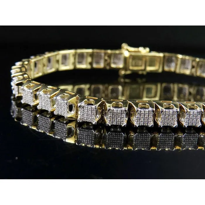 Bracelets GB Beautiful Round Shape Natural Earth Mined Diamond Men Bracelet 575 Carats 14K Gold Bracelets GB Beautiful Round Shape Natural Earth Mined Diamond Men Bracelet 575 Carats 14K Gold