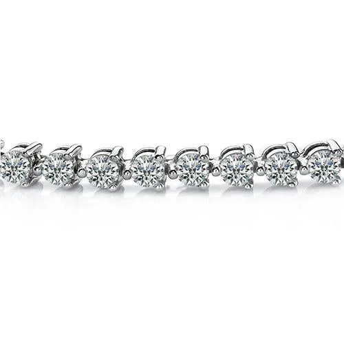 Bracelets GB New Natural Earth Mined Diamond Lady Tennis Bracelet 3 Prong Set 7 Carat White Gold 14K Bracelets GB New Natural Earth Mined Diamond Lady Tennis Bracelet 3 Prong Set 7 Carat White Gold 14K
