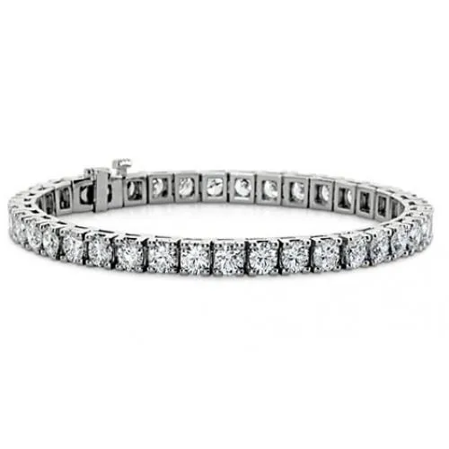Bracelets GB White Gold 14K Prong Set Round Cut 12 Carats Natural Earth Mined Diamonds Bracelet Bracelets GB White Gold 14K Prong Set Round Cut 12 Carats Natural Earth Mined Diamonds Bracelet