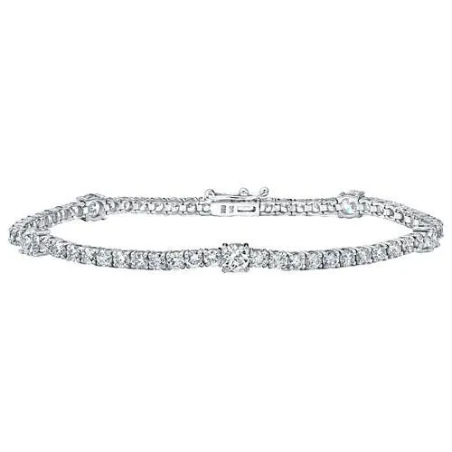 Bracelets Round 665 Carats Prong Set Real Natural Earth Mined Diamond Women Bracelet White Gold 14K GB Bracelets Round 665 Carats Prong Set Real Natural Earth Mined Diamond Women Bracelet White Gold 14K GB
