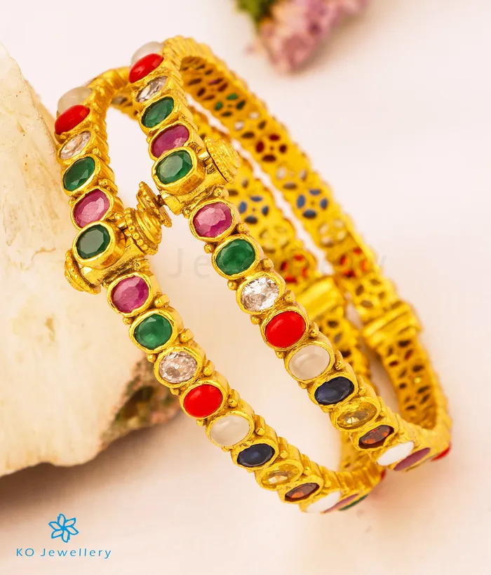Bracelets Silversmith The Kripa Silver Navratna Bracelet Size222426