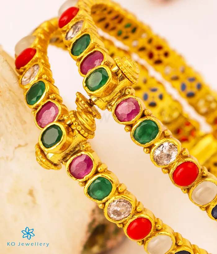 Bracelets Silversmith The Kripa Silver Navratna Bracelet Size222426