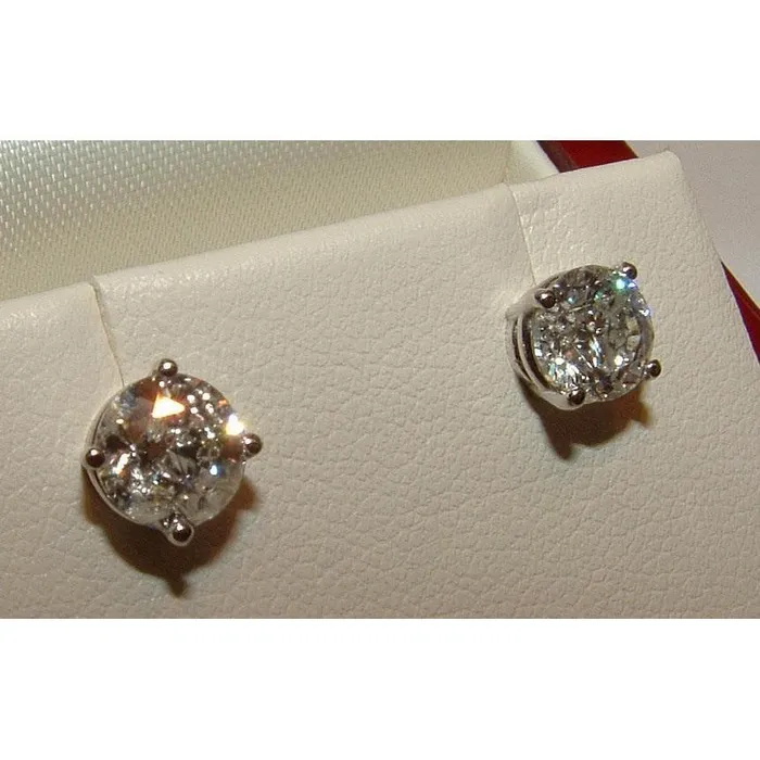 Earrings GB 130 Ct F Vs1 Round Genuine Natural Earth Mined Diamonds White Gold Stud Earring Earrings GB 130 Ct F Vs1 Round Genuine Natural Earth Mined Diamonds White Gold Stud Earring