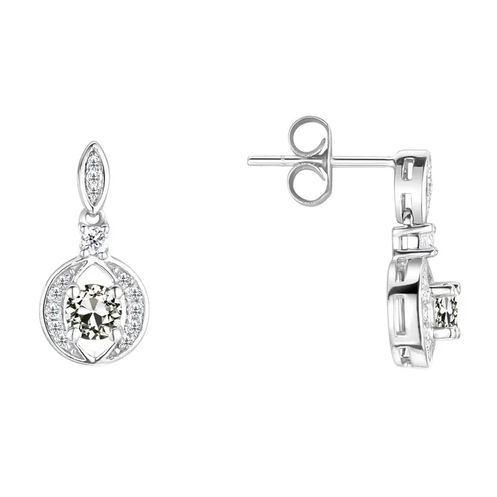Earrings HarryChadEntcom Drop Earrings Round Old Cut Mined Diamond Circle Style 4 Prong Set 2 Carats Earrings HarryChadEntcom Drop Earrings Round Old Cut Mined Diamond Circle Style 4 Prong Set 2 Carats