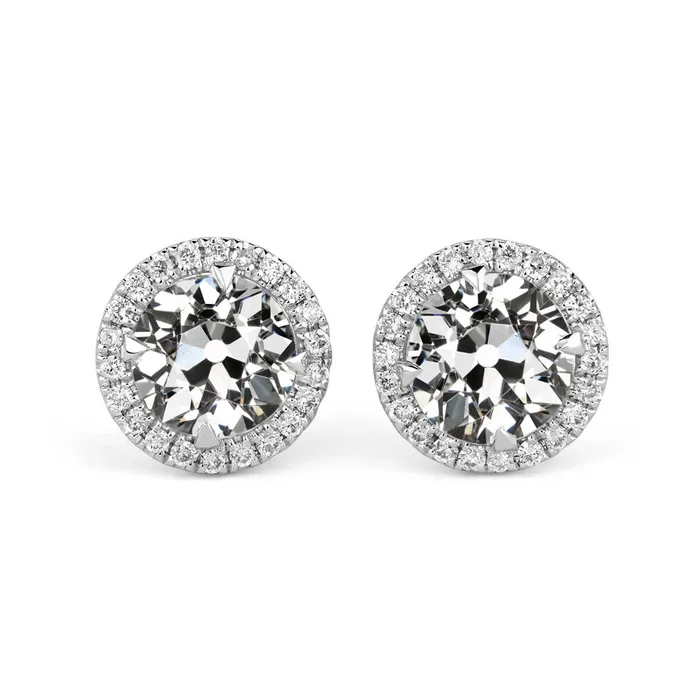 Earrings HarryChadEntcom Halo Genuine Diamond Jewelry Stud Earrings Round Old Mine Cut 6 Carats Earrings HarryChadEntcom Halo Genuine Diamond Jewelry Stud Earrings Round Old Mine Cut 6 Carats