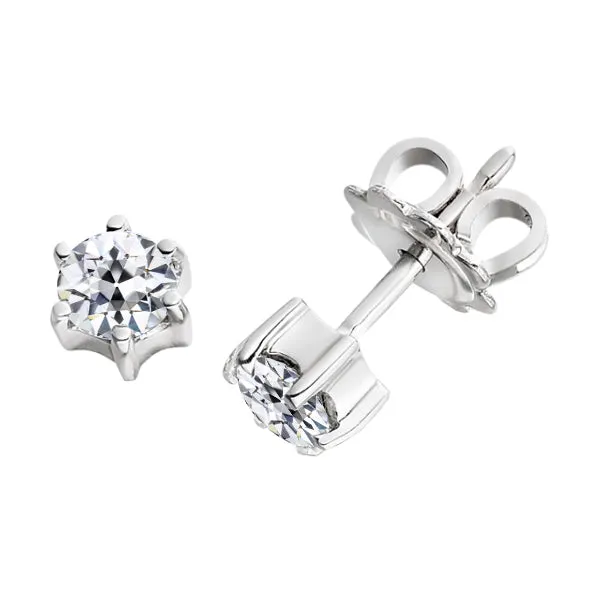 Earrings HarryChadEntcom Mined Diamond Solitaire Round Old Cut Stud Earrings 6 Prong Set 2 Carats Earrings HarryChadEntcom Mined Diamond Solitaire Round Old Cut Stud Earrings 6 Prong Set 2 Carats