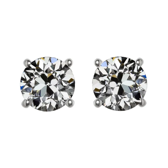 Earrings HarryChadEntcom Solitaire Genuine Diamond Round Old Miner Stud Earrings 4 Carats White Gold Earrings HarryChadEntcom Solitaire Genuine Diamond Round Old Miner Stud Earrings 4 Carats White Gold