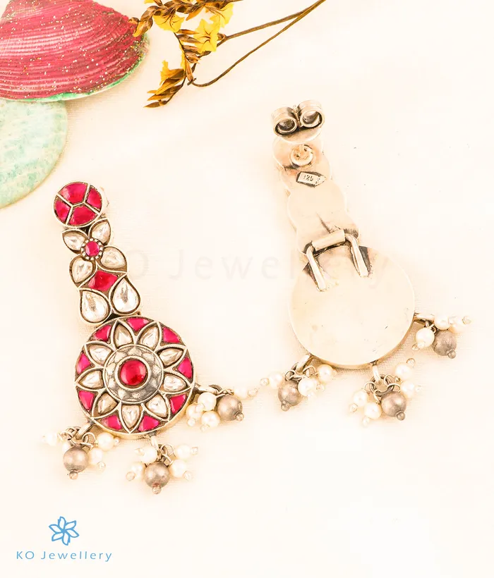 Earrings Kundan The Utkarsh Silver Choker Necklace Earrings Red
