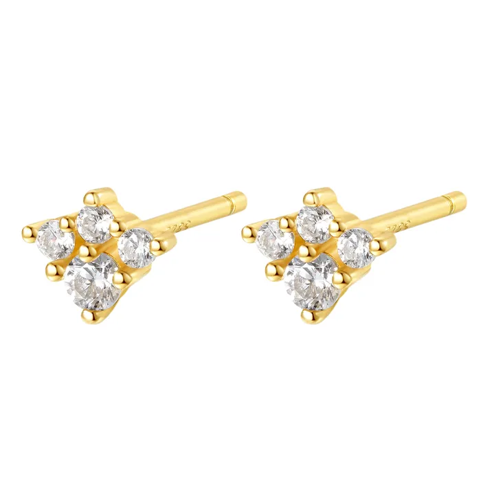 Earrings Luminar Stud Earrings Sterling Silver Gold Hey Happiness