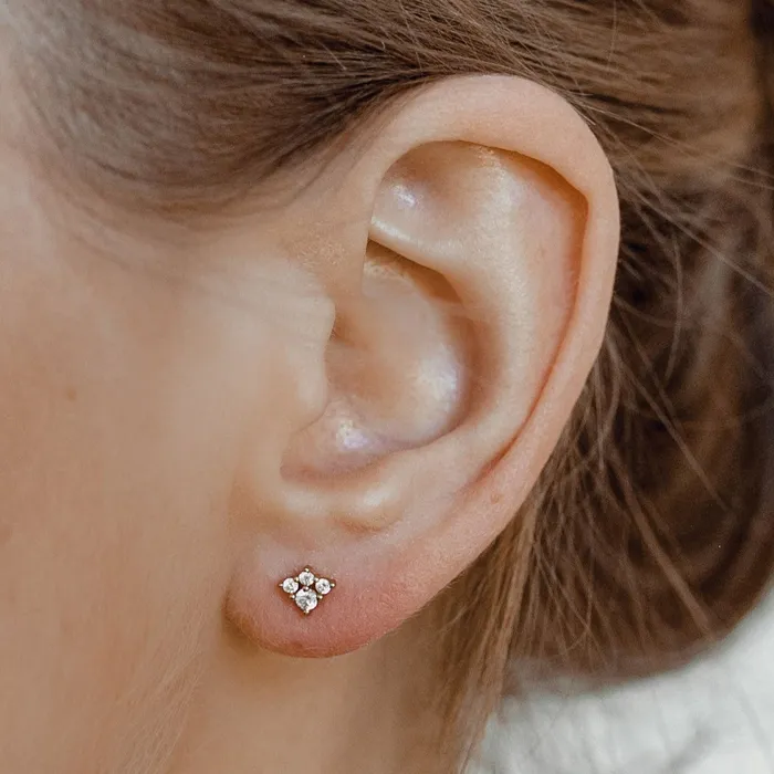 Earrings Luminar Stud Earrings Sterling Silver Gold Hey Happiness
