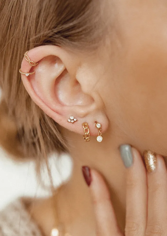 Earrings Luminar Stud Earrings Sterling Silver Gold Hey Happiness
