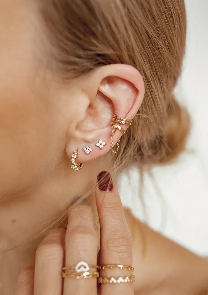 Earrings Luminar Stud Earrings Sterling Silver Gold Hey Happiness