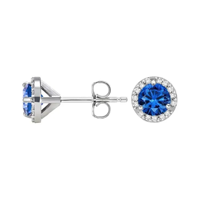 Earrings Round Cut 320 Carats Sri Lanka Sapphire Natural Earth Mined Diamonds Studs Earrings GB Earrings Round Cut 320 Carats Sri Lanka Sapphire Natural Earth Mined Diamonds Studs Earrings GB