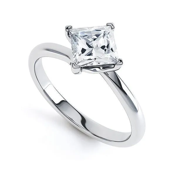 Engagement Ring 225 Ct Solitaire Princess Natural Earth Mined Diamond White Gold 14K GB Rings Engagement Ring 225 Ct Solitaire Princess Natural Earth Mined Diamond White Gold 14K GB Rings